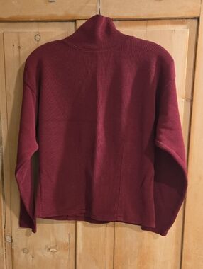 Express Ribbed Turtleneck in Deep Wine